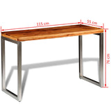 vidaXL Dining Table/Desk with Steel Legs Solid Wood