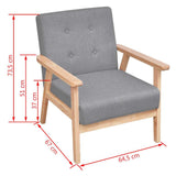 vidaXL Armchair fabric light gray
