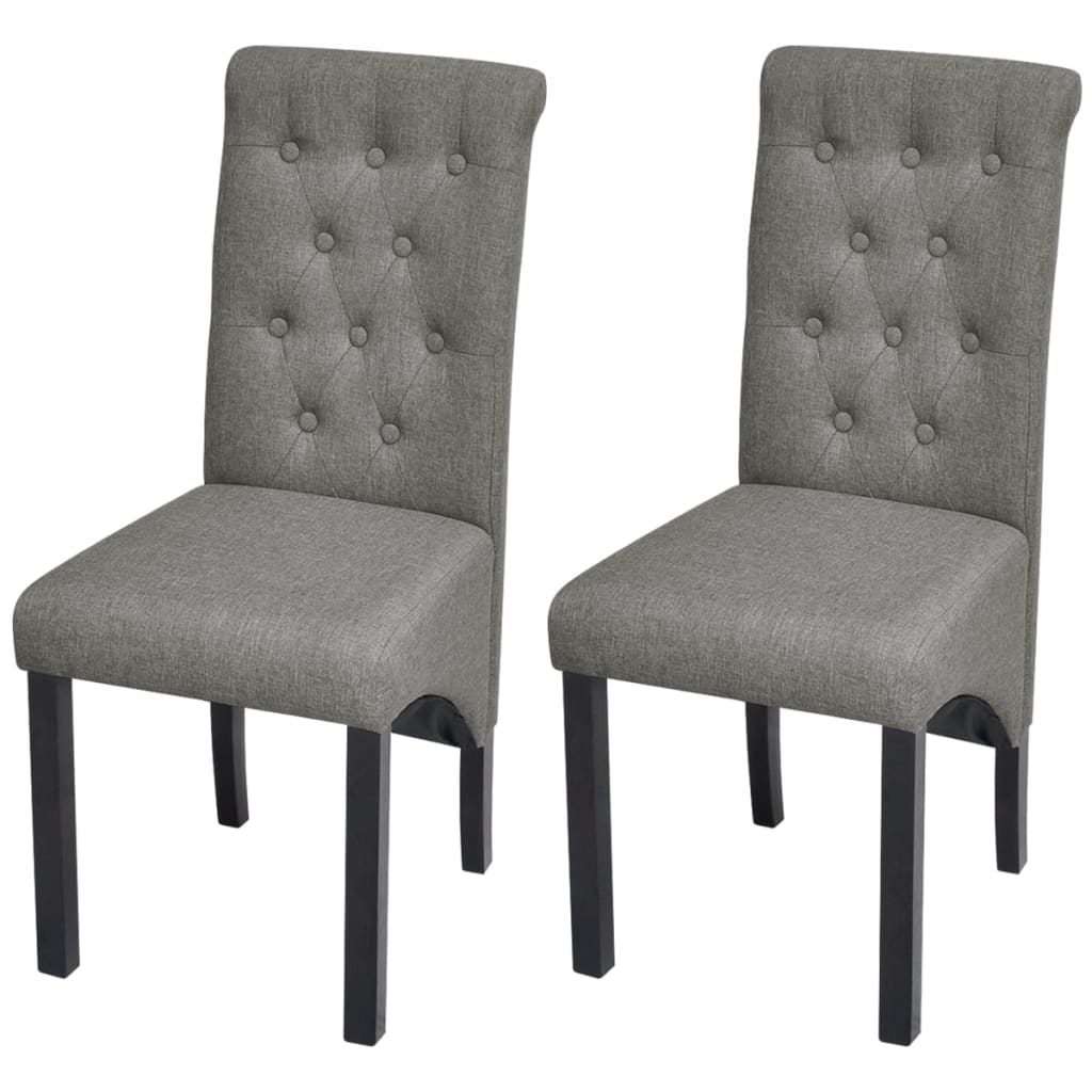 vidaXL Dining Chairs 2 pcs fabric light grey