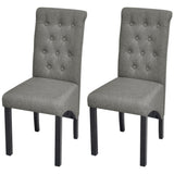 vidaXL Dining Chairs 2 pcs fabric light grey