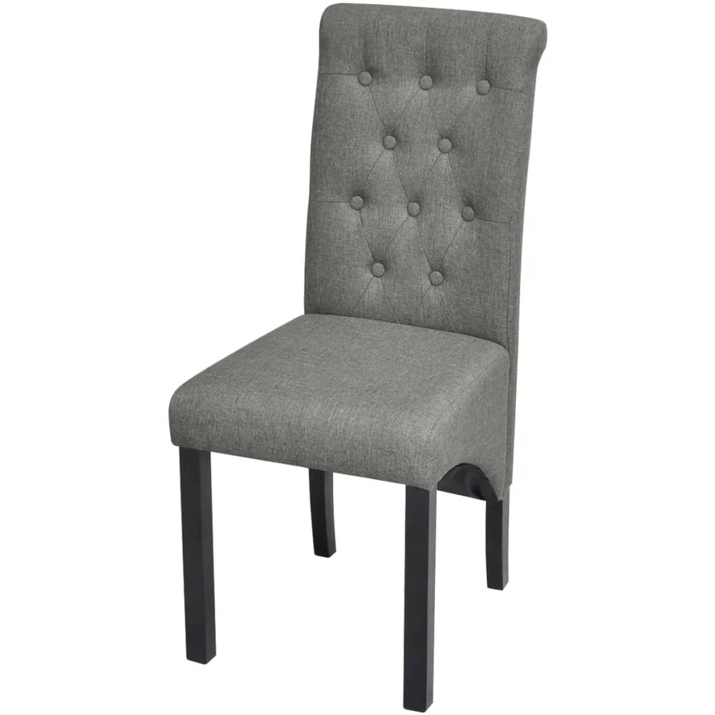 vidaXL Dining Chairs 2 pcs fabric light grey