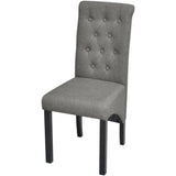 vidaXL Dining Chairs 2 pcs fabric light grey