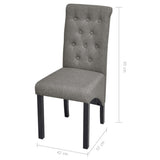 vidaXL Dining Chairs 2 pcs fabric light grey