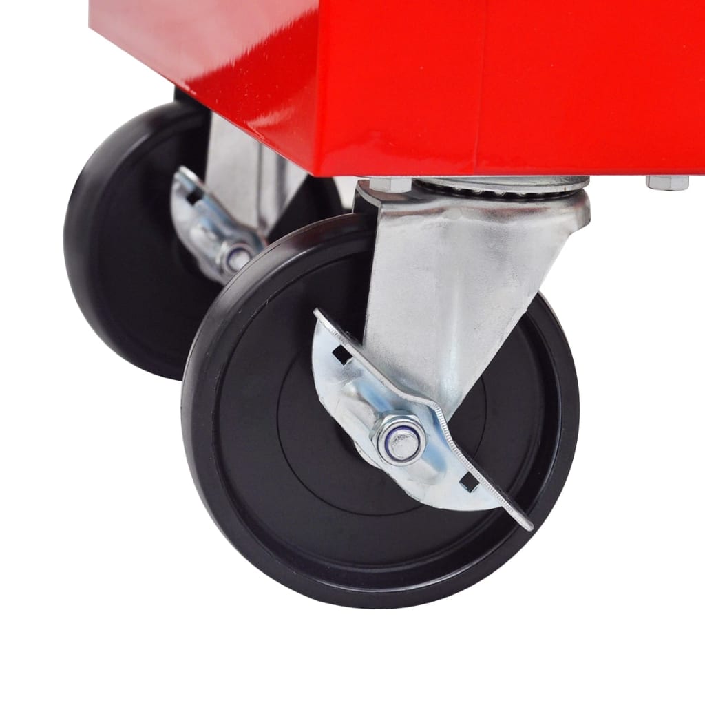 vidaXL Tool Trolley 5 Drawers Red