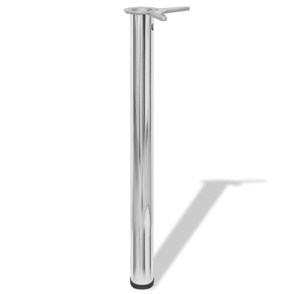 Tafelpoten in hoogte verstelbaar chroom 710 mm 4 st