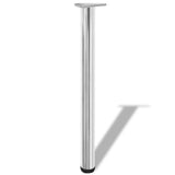Tafelpoten in hoogte verstelbaar chroom 710 mm 4 st