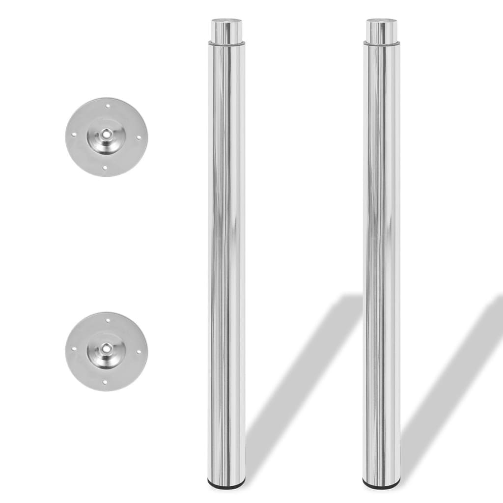 vidaXL Tafelpoten telescopisch 710-1100 mm chroom 2 st