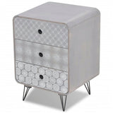 vidaXL Nightstand with 3 drawers grey