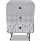 vidaXL Nightstand with 3 drawers grey