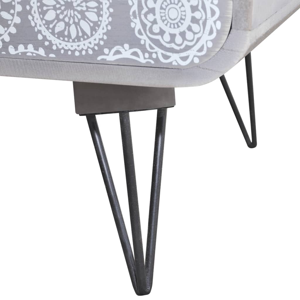 vidaXL Nightstand with 3 drawers grey