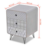 vidaXL Nightstand with 3 drawers grey