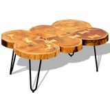 vidaXL Table de salon avec 6 perches 35 cm massif acaciahout