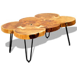 vidaXL Table de salon avec 6 perches 35 cm massif acaciahout
