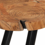 vidaXL Table de salon avec 6 perches 35 cm massif acaciahout