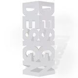 vidaXL Umbrella and Walking Stick Holder White Square Steel 48.5 cm