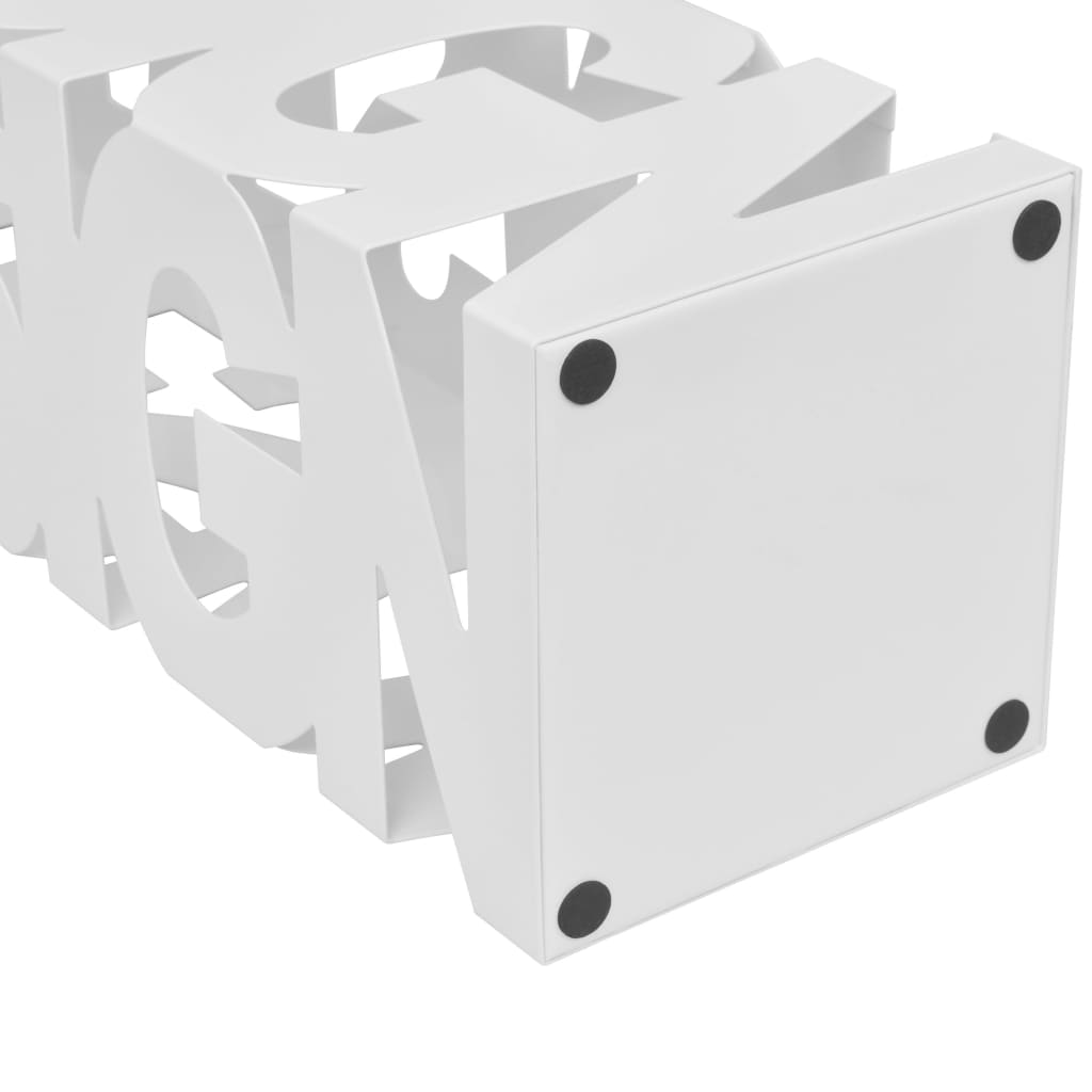 vidaXL Umbrella and Walking Stick Holder White Square Steel 48.5 cm
