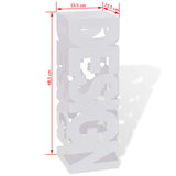 vidaXL Umbrella and Walking Stick Holder White Square Steel 48.5 cm