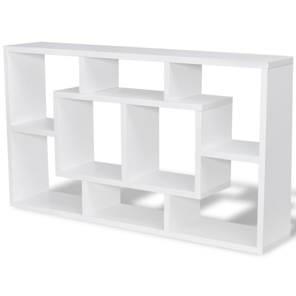 vidaXL Wandschap zwevend 8 vakken wit
