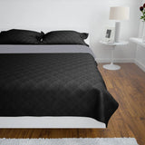 vidaXL Quilted Bedspread Reversible 170x210 cm Black/Grey