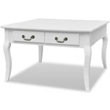 vidaXL Coffee table with 4 drawers white