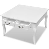 vidaXL Coffee table with 4 drawers white