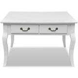 vidaXL Coffee table with 4 drawers white