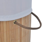 vidaXL Laundry Basket Round Bamboo Natural