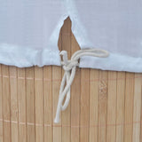 vidaXL Laundry Basket Round Bamboo Natural