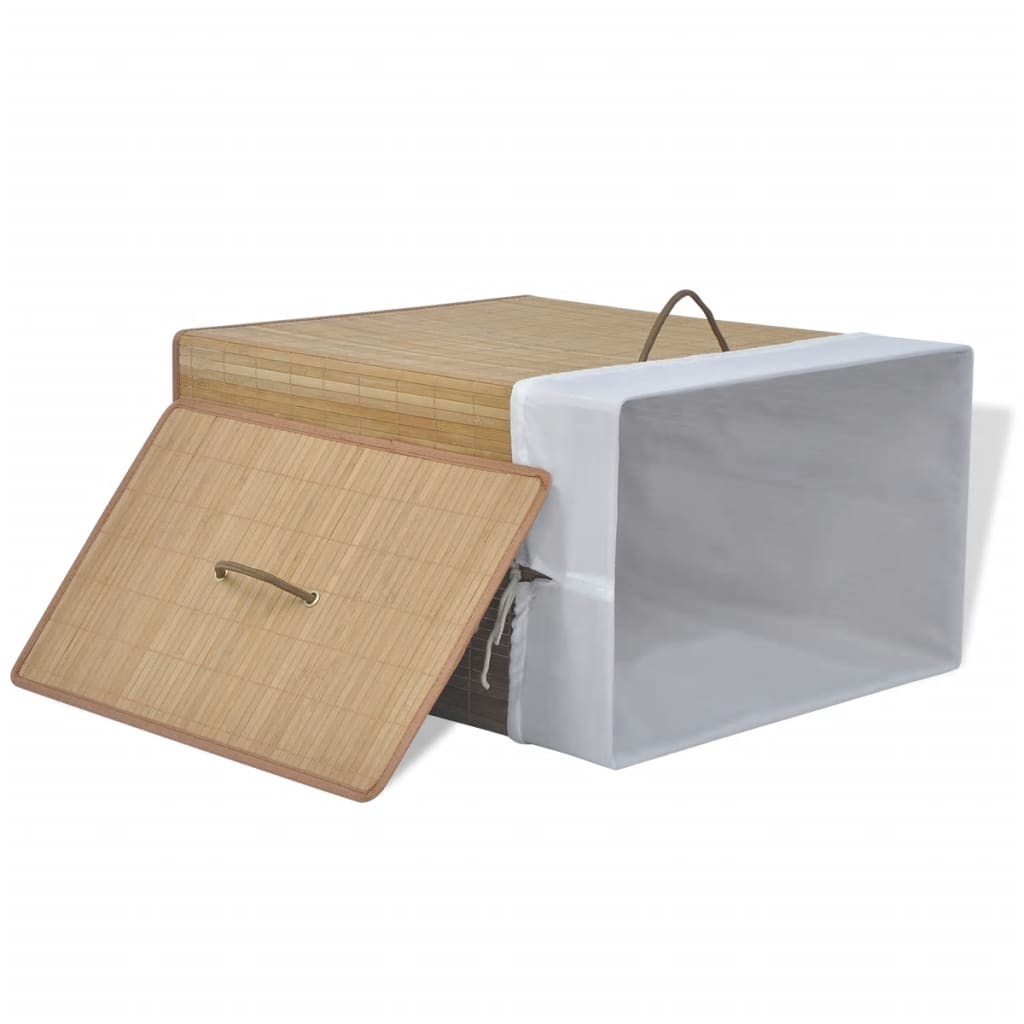 vidaXL Rectangular Laundry Basket Bamboo Natural