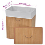 vidaXL Rectangular Laundry Basket Bamboo Natural