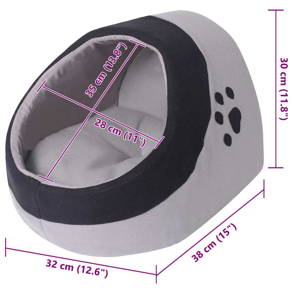 vidaXL Cat Basket M grey and black