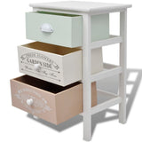 vidaXL French Storage Cabinet with 3 Drawers Wood