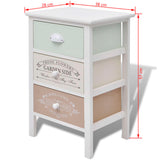 vidaXL French Storage Cabinet with 3 Drawers Wood