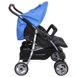 vidaXL Twin Stroller Steel Red and Black