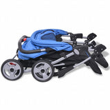 vidaXL Twin Stroller Steel Red and Black