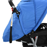 vidaXL Double Stroller Steel Red and Black