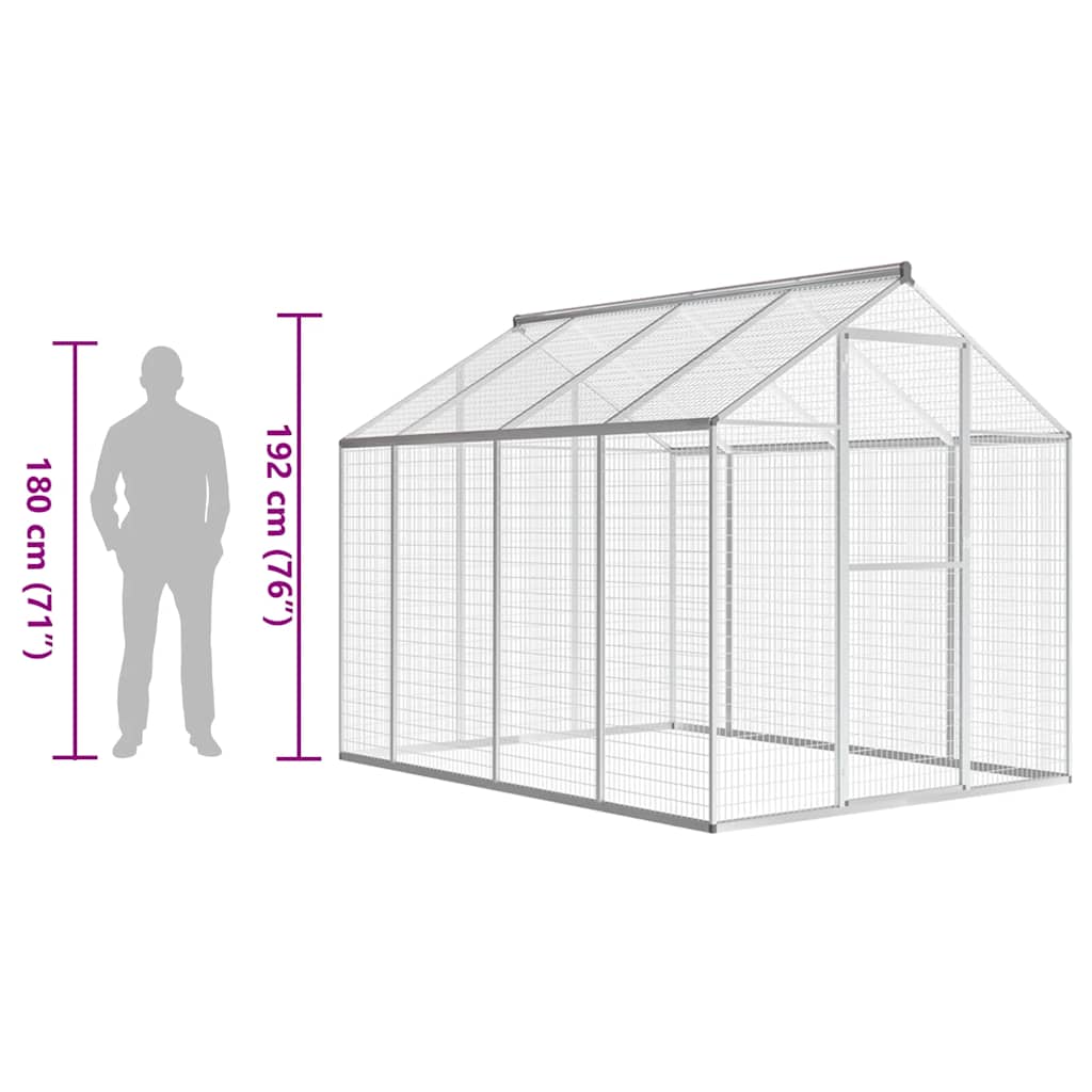 vidaXL Aviary 178x242x192 cm aluminium