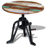 vidaXL Side Table 60x(42-63) cm Solid Reclaimed Wood and Cast Iron