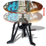 vidaXL Side Table 60x(42-63) cm Solid Reclaimed Wood and Cast Iron