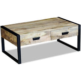 vidaXL Coffee Table with 2 Drawers 100x60x40 cm Solid Mango Wood