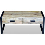 vidaXL Coffee Table with 2 Drawers 100x60x40 cm Solid Mango Wood