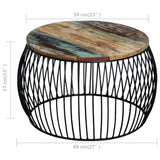 vidaXL Coffee Table Round 68x37 cm Solid Reclaimed Wood
