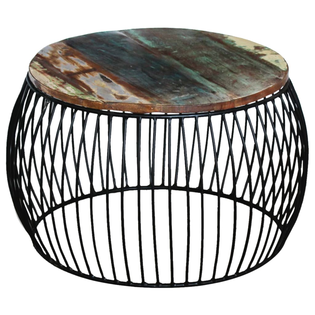 vidaXL Coffee Table Round 68x37 cm Solid Reclaimed Wood