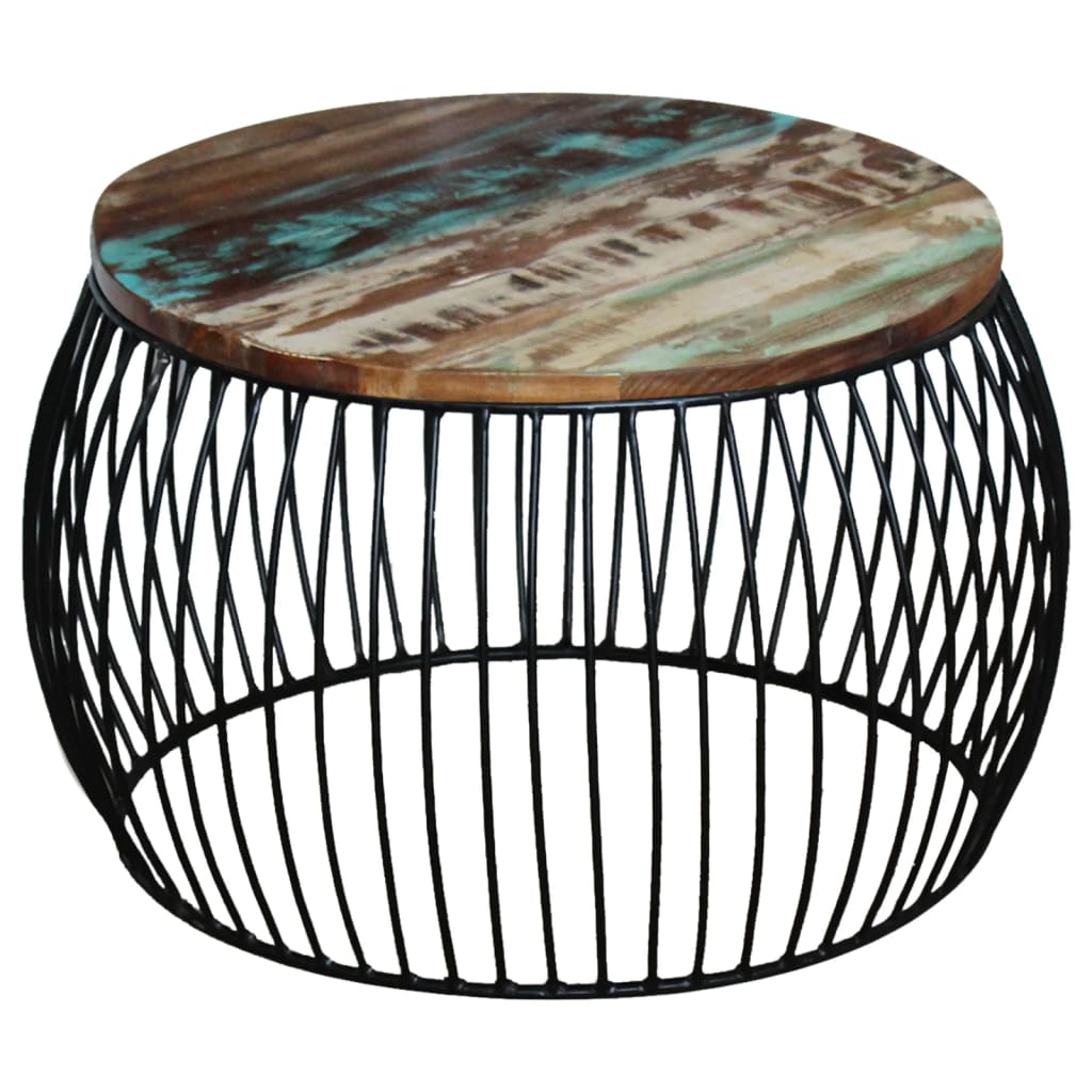 vidaXL Coffee Table Round 68x37 cm Solid Reclaimed Wood