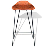 vidaXL Bar Stools 2 pcs Genuine Leather Black and Brown