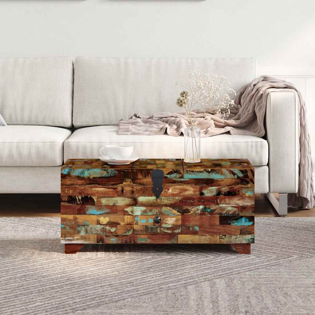 vidaXL Coffee table chest 80x40x35 cm solid reclaimed wood