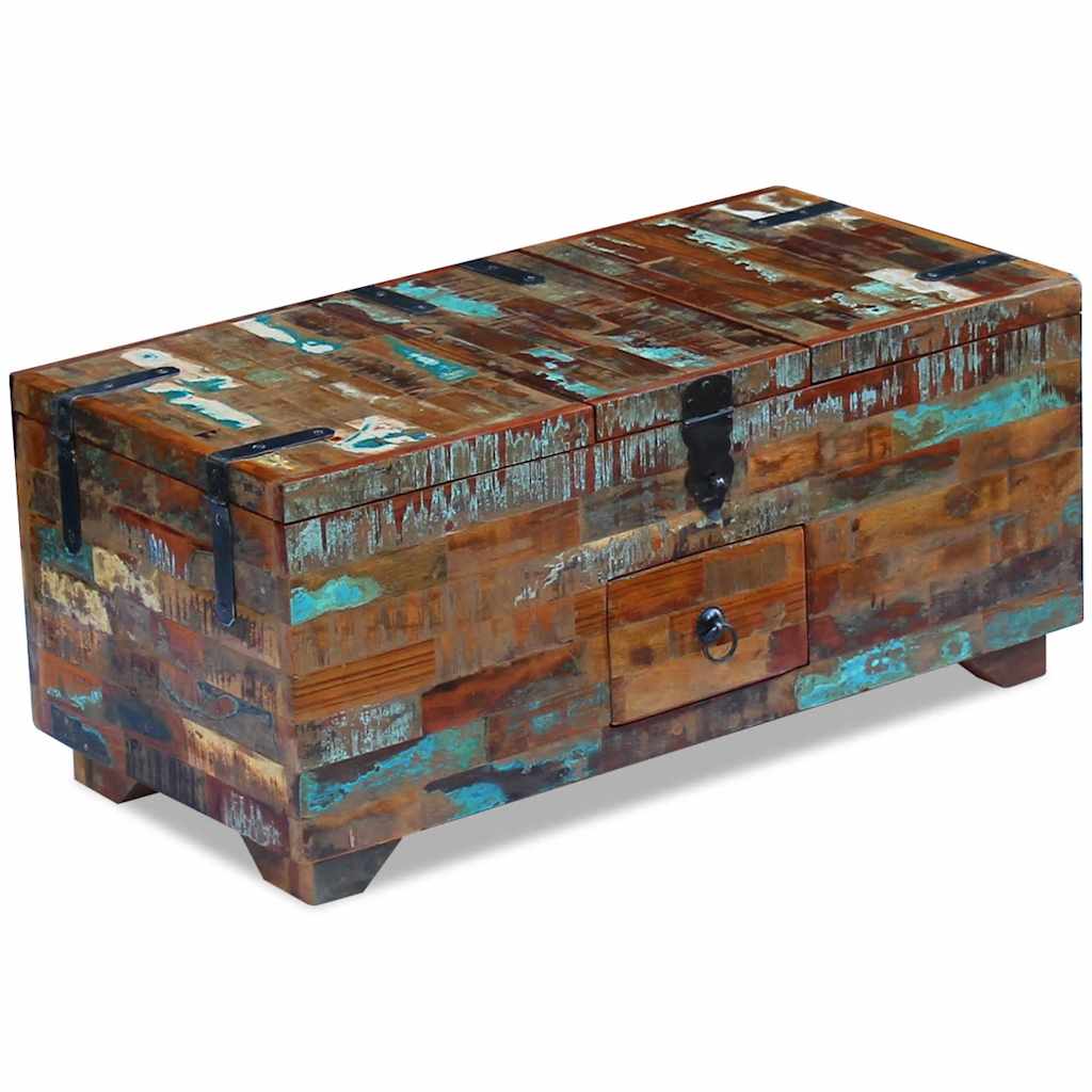 vidaXL Coffee table chest 80x40x35 cm solid reclaimed wood
