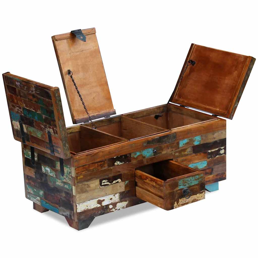 vidaXL Coffee table chest 80x40x35 cm solid reclaimed wood