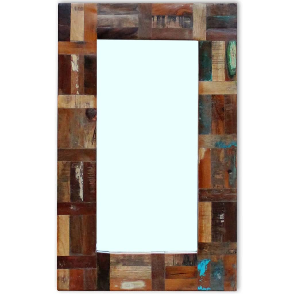 vidaXL Mirror 80x50 cm solid reclaimed wood