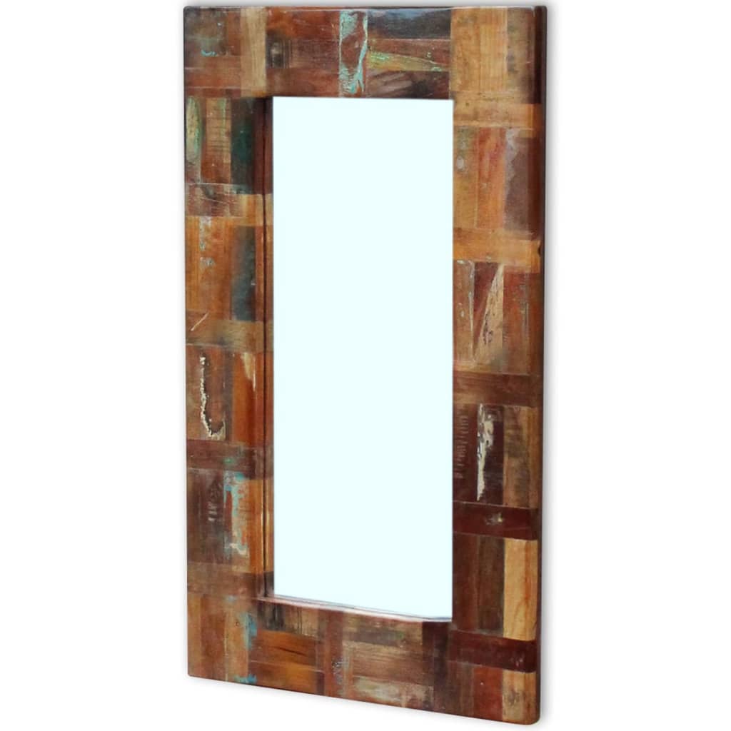 vidaXL Mirror 80x50 cm solid reclaimed wood